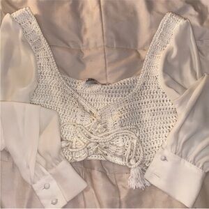 Tiger Mist Cream Crochet Blouse